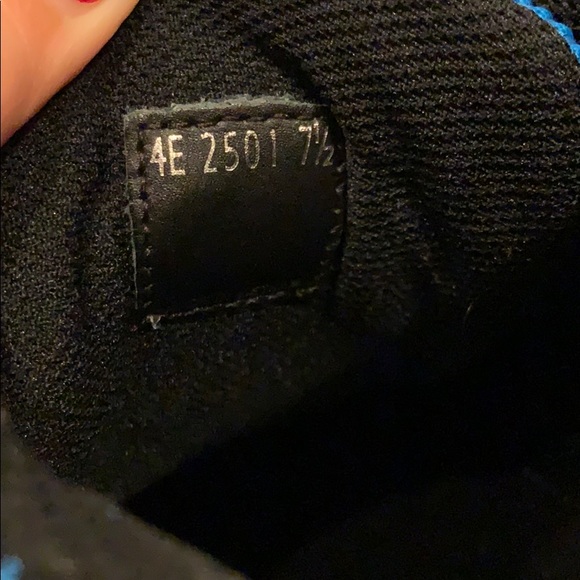 Prada Men’s Blue Perforated Black Leather Sneakers - Picture 8 of 8